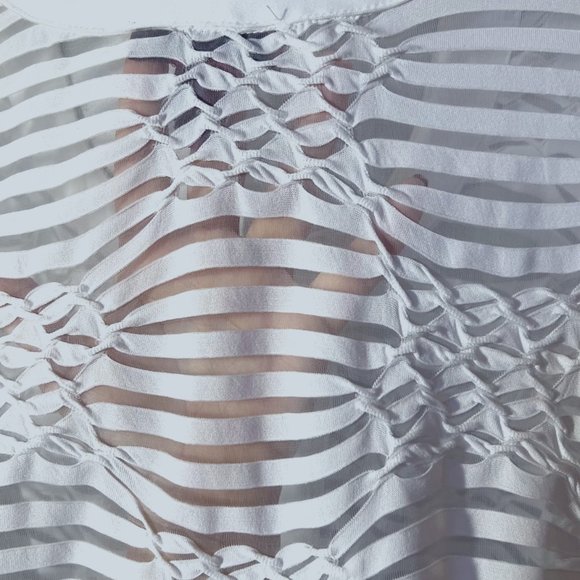 JC Collections-Holiday/Wedding/Party-White long diamond sleeves-Sheer-Jacket - Picture 4 of 9